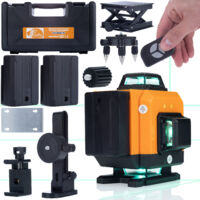 Rosfix Set Niveau Laser Orange Tiger ROT16L – 16 Lignes Vertes 360° Auto-Nivelant, IP54, 25m, ±0,2mm/10m Télécommande, 2 Batteries 3500mAh Accessoire de Mesure Professionnel