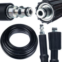 Rosfix Tuyau Haute Pression 5m M22-Click – Nylon Renforcé, 200 Bar, 60°C Connecteur Rapide Lavor compatible avec nettoyeur haute pression Lavor Army–Wave UP 125