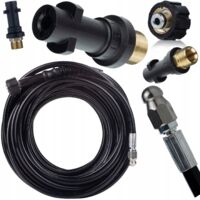Rosfix Tuyau de nettoyage de canalisation avec filetage M22 40M + Adaptateur M22 sur Bayonet pour nettoyeur haute pression de la série HD HDS sur la série K (K2, K3, K4, K5, K6, K7)