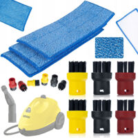 3 Recharges de mop + Ensemble de 6 brosses rondes pour nettoyeur vapeur Kärcher