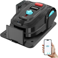 YARDCARE M800Plus Robot Cortacesped sin Cable Perimetral Max 800m², Posicionamiento GPS+Navegación con Visión IA, Corte en Forma de U, Retorno Estación de Carga+APP,Evitación Inteligente de Obstáculos
