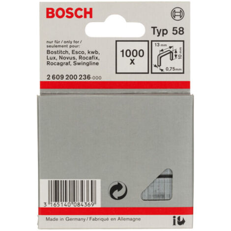 Bosch Agrafe à Fil Fin de Type 58, 13mm x 10mm, Lot de 1000