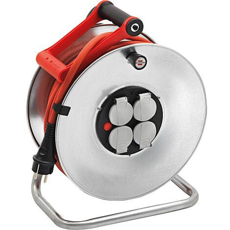 Brennenstuhl – Enrouleur électrique 4 prises 33m H07RN-F 3G2,5 – Protection IP44 – Disjoncteur thermique – Puissance 3500W câble déroulé (1/10)