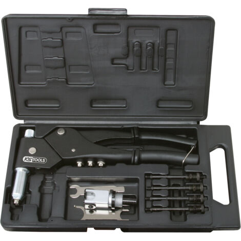 KS Tools - Coffret de pinces à rivets, écrous aveugles (insert) et chevilles tête pivotante - 150.9610