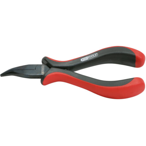 Kstools – Pince électronique à bec demi-rond coudé 45° – Ouverture automatique – Norme ESD – Poignées bi-matière – Acier spécial 130 mm (1/2)