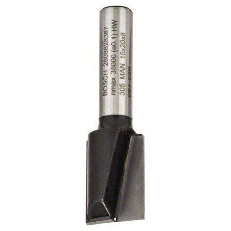 Bosch – Fraise pour défonceuse 8 mm – Double tranchant – Carbure de tungstène – Pour fraisage bois dur et composites – 15 mm D – 20 mm L – 51 mm G – 2608628387 (1/7)