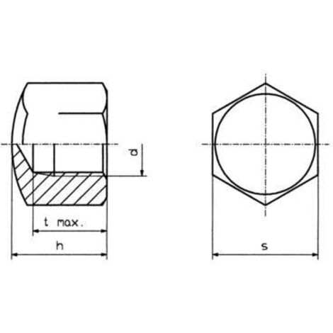 TOOLCRAFT M4 D917-STAHL:A2K 194783 Écrou borgne hexagonal M4 acier galvanisé 10 pc(s) S59489 (1/2)