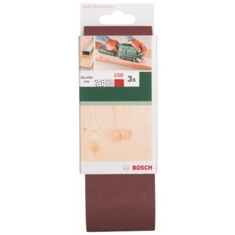 Bosch Accessories 2609256191 Bandes abrasives pour Ponceuses a bande Qualite rouge 60 x 400 Grain 150 Lot de 3 feuilles (1/5)