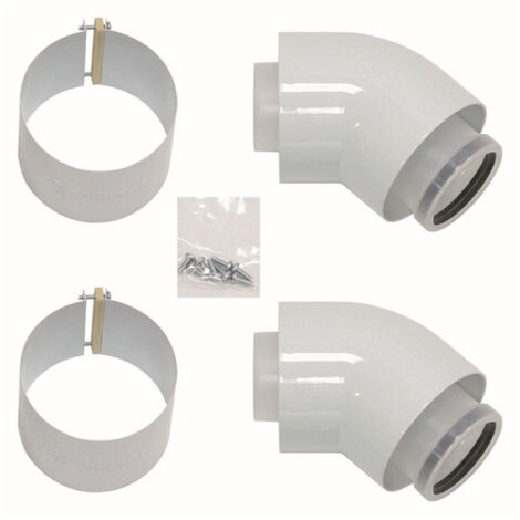 Vaillant – Coude 60/100 X 87º – Raccord fumisterie pour chaudières à condensation – Installation efficace pour systèmes cheminée concentrique