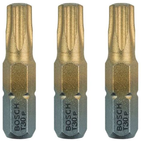 Bosch Accessories 3 Pieces Jeu de Embouts de Vissage Max Grip pour Vis Torx, T30 Epaisseur, 25mm Longueur (1/2)