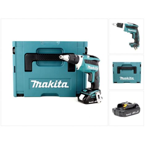 Makita – Visseuse plaque de plâtre sans fil 18V – Moteur sans balai – 1 batterie 1,5Ah – Coffret Makpac – Vissage rapide en série