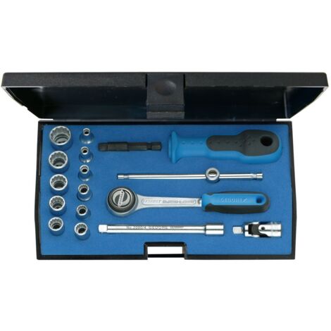 GEDORE 1815652 - Jeu de clés à douille 1/4" 17 pièces profil UD 4-13 mm , D 20 EMU-3 (1/5)