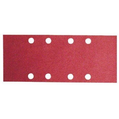 Bosch Accessories 2609256A96 Feuilles abrasives pour Ponceuses vibrantes 93 x 230 Nombre de trous 8 Grain 80 Lot de 10 feuilles (1/2)