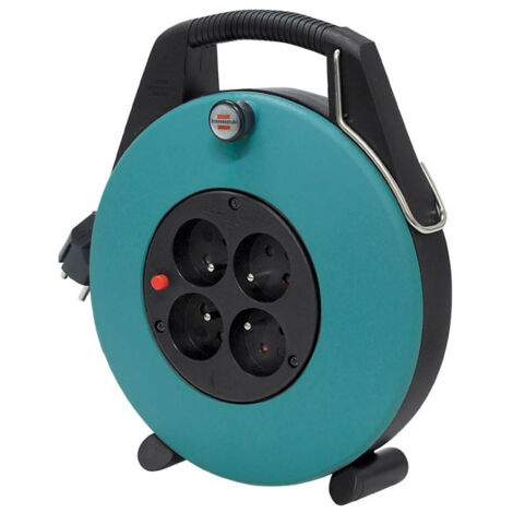 Enrouleur de câble Confort-Line CL-X avec 4 prises - 10m H05VV-F 3G1,0 Noir/Vert