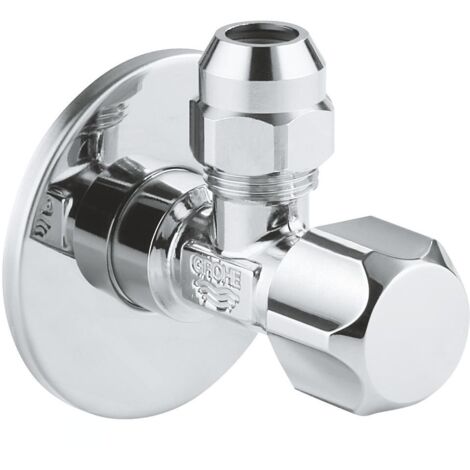 Grohe – Robinet équerre d'arrêt 1/2' – Raccord pré-taraudé – Écrou de compression Ø 10 mm – Finition métal – 22029000 (1/2)