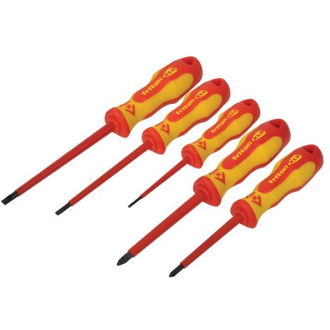 C.K Triton XLS VDE Jeu de tournevis 5 pièces vis à fente, vis Pozidriv C59085 (1/2)