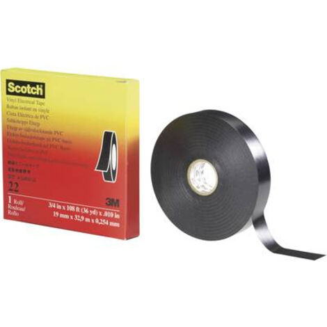Ruban isolant Scotch™ 22 Scotch SCOTCH22-38X33 noir (L x l) 33 m x 38 mm résine caoutchouc 1 pc(s) S10377 (1/4)