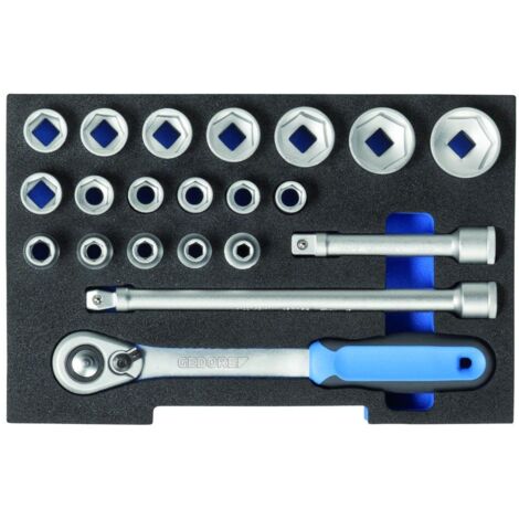 Gedore 1100 CT1-19 Jeu de clés à douille 1/2" (12.5 mm) 21 pièces 2836009 R781641 (1/4)