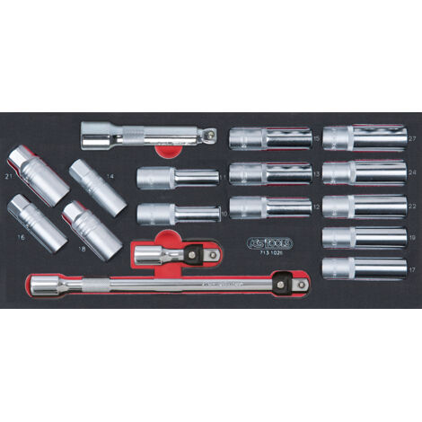 Kstools – Module de douilles longues 1/2'' – 17 pièces en mousse imputrescible – Rangement précis avec empreintes découpées au laser (1/2)