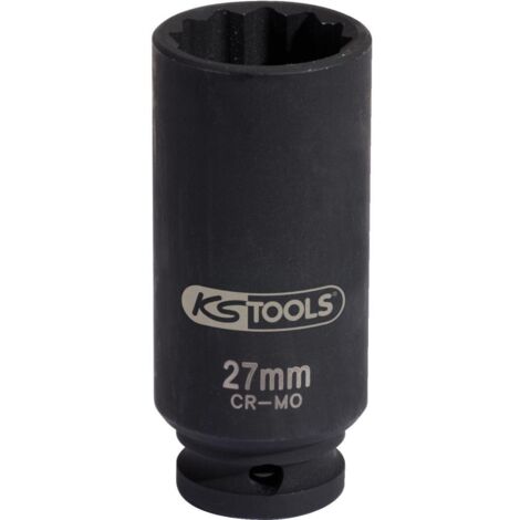 Kstools – Douille à choc spéciale cardans 1/2' – Longueur 85 mm – Diamètre 40,5 mm – Acier chrome-molybdène – Pour clés à chocs Mercedes