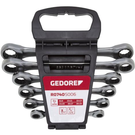 GEDORE RED 3300898 - jeu de clés à cliquet 8-19 mm 6 pièces , R07405006 (1/2)