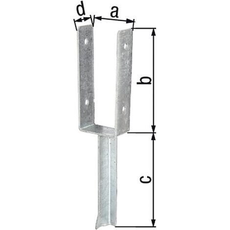 Support poteau ETA-10/0210 101x200x200x50mm TZN m.Betonanker a.T-Eisen GAH (1/2)
