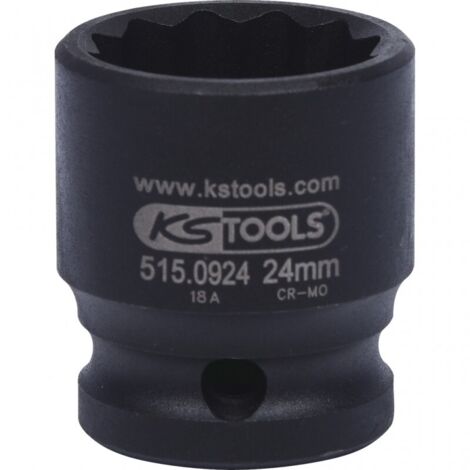 KS Tools - Douille à chocs courte 12 pans 1/2'', 24 mm - 515.0924
