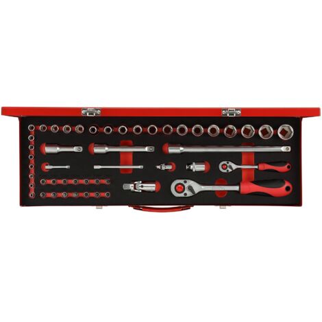 GEDORE RED 3300010 - Jeu de clés à douille 1/4 1/2 49 pcs , R46004049 (1/5)