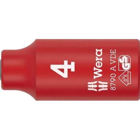Douille 8790 A VDE 1/4 pouce SW 4mm L.41mm WERA (1/5)