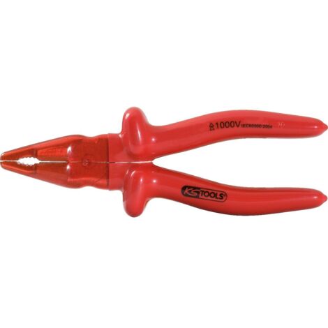 Kstools – Pince universelle 1000V 185 mm – Isolation haute qualité selon IEC 60900 – Acier spécial avec revêtement – Tête durcie par induction (1/2)
