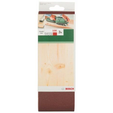 Bosch Set de 3 bandes abrasives pour ponceuses à bande, qualité rouge (1/5)