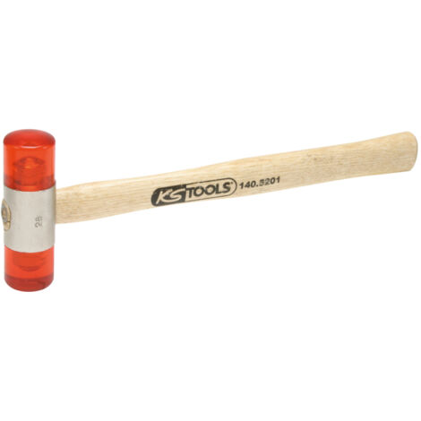 KS Tools - Maillet à embouts plastique interchangeables 200g - tête Ø 28 mm - avec manche frêne galbé - 140.5201