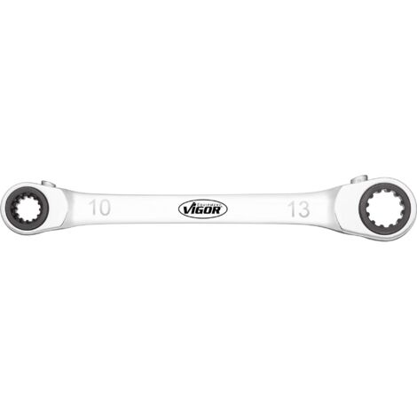 Clé polygonale double à cliquet ∙ V3607 ∙ Profil de multifonction ∙ Taille 8 x 12 · 10 x 13 (1/4)
