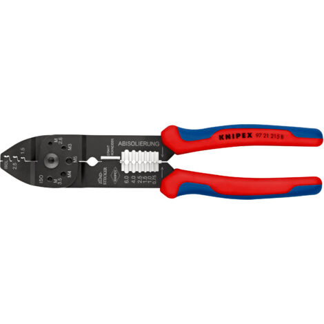 KNIPEX 97 21 215 B Pince à sertir avec poignées multimatières noire laquée 230 mm
