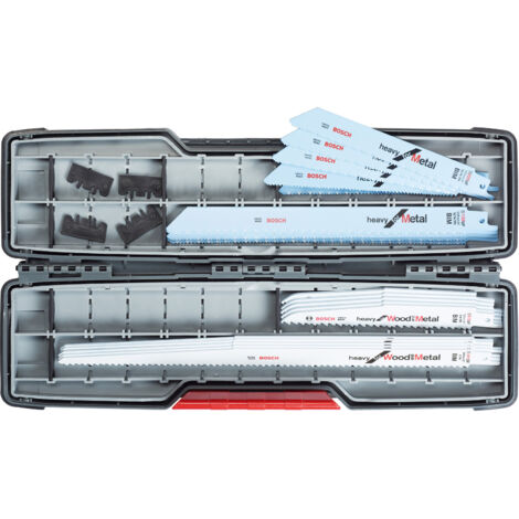Bosch – Lot de 16 lames de scie sabre pour bois tendre et métal – Coupe précise et démolition – Coffret ToughBox inclus - 2607010997