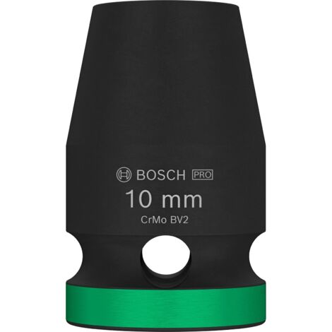 Bosch – Douille PRO Impact Socket 1/2' 10 mm – Acier chrome-molybdène – Longueur 38 mm – Résistante aux couples élevés – Pour clés à chocs - 2608003043 (1/4)