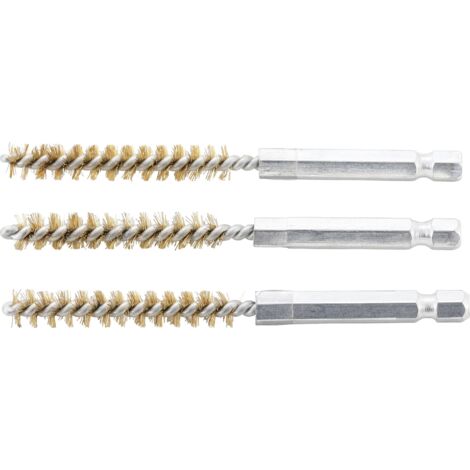 BGS Brosse laiton 8 mm entraînement hexagone extérieur 6,3 mm (1/4") 3pcs - 3078-8-M (1/2)