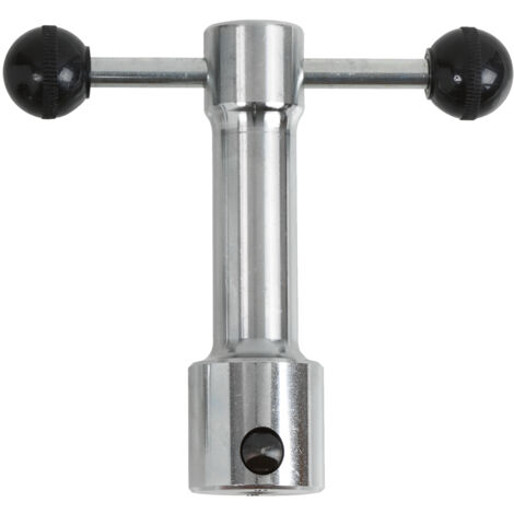 Kstools – Clé à bonde chromée – Aluminium – Pour siphons standards et excentriques – Vissage et maintien efficace en plomberie