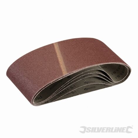 5 BANDES PAPIER DE VERRE 100 X 610 MM GRAIN 60 SILVERLINE 196070