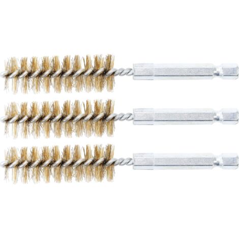 BGS Brosse laiton 16 mm entraînement hexagone extérieur 6,3 mm (1/4") 3pcs - 3078-16-M (1/4)