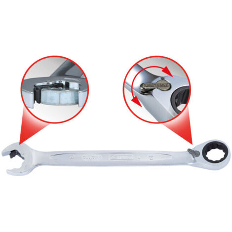 Kstools – Clé mixte à cliquet 9mm – Système de cliquet réversible – Inclinaison 15° pour espaces restreints – Acier chrome vanadium (1/5)