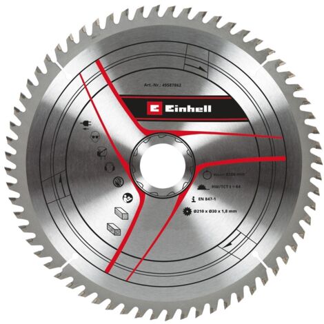 Lame de scie circulaire 210mm – Alésage 30mm – Épaisseur 1,8mm – 64 dents pour coupe précise bois dur – KWB (1/3)