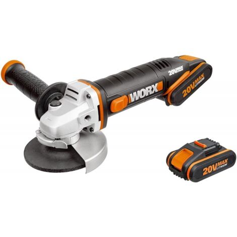 Worx – Meuleuse d'angle sans fil 20V avec 2 batteries 2.0Ah – Régime 8600 tr/min – Disque 115mm pour coupes précises – Moteur Brushless - Wx800 (1/5)