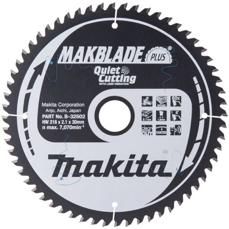 Makita MAKBLADE+ Lame de scie 216x30x60Z - B-32502 (1/2)
