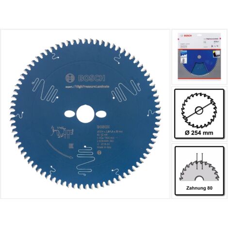 Bosch – Lame de scie circulaire 254 mm 80 dents Microteq – Pour stratifié haute pression – Coupe précise et durable – Compatible scies courantes