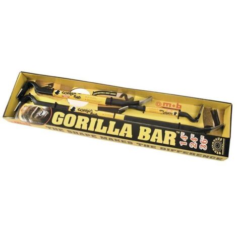 Jeu d'arrache-clous Gorilla Bar 3 pièces – Longueur 350/600/900 mm – Griffe incurvée pour bois dur – Tige ovale inflexible – Roughneck (1/2)