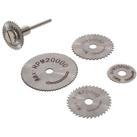 Silverline – Disques de coupe en acier HSS 6 pcs 22/25/32/35/44 mm – Vitesse max 20 000 tr/min – Compatible avec outils rotatifs (1/6)