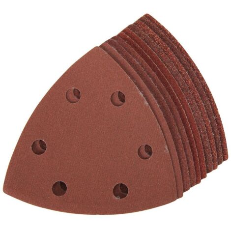 LOT DE 10 FEUILLES ABRASIVES AUTO-AGRIPPANTES TRIANGULAIRES 90 MM GRAINS ASSORTIS SILVERLINE 383444