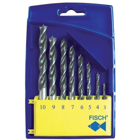 Coffret de 8 forets à bois, diamètres 3 - 4 - 5 - 6 - 7 - 8 - 9 - 10 mm - FAMMAB