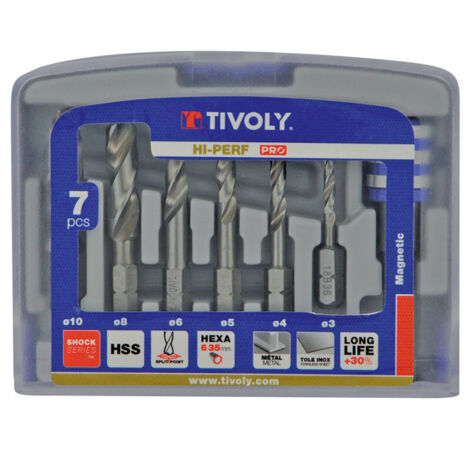 Coffret de 6 forets HSS queue hexagonale 1/4" 11437070002 - TIVOLY (1/2)
